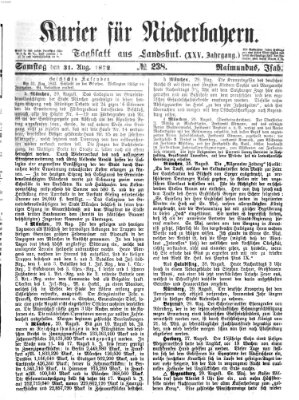Kurier für Niederbayern Samstag 31. August 1872