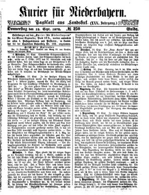Kurier für Niederbayern Donnerstag 12. September 1872