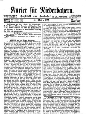 Kurier für Niederbayern Sonntag 6. Oktober 1872