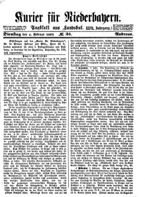 Kurier für Niederbayern Dienstag 4. Februar 1873
