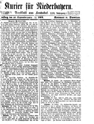Kurier für Niederbayern Samstag 27. September 1873