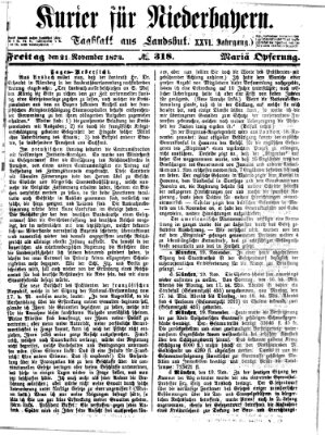 Kurier für Niederbayern Freitag 21. November 1873