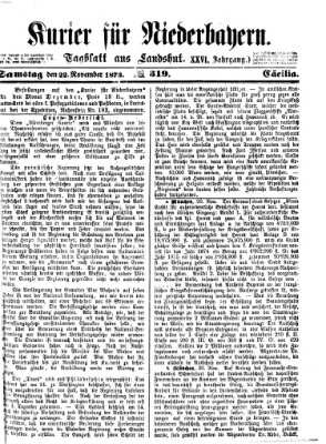 Kurier für Niederbayern Samstag 22. November 1873