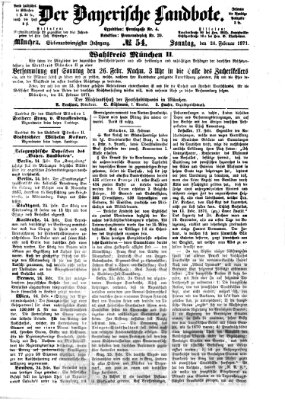 Der Bayerische Landbote Sonntag 26. Februar 1871