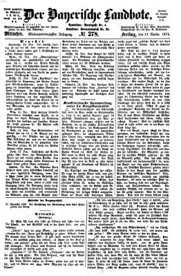 Der Bayerische Landbote Freitag 17. November 1871