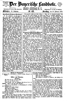 Der Bayerische Landbote Dienstag 20. Februar 1872