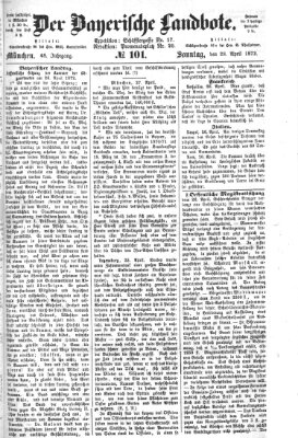 Der Bayerische Landbote Sonntag 28. April 1872