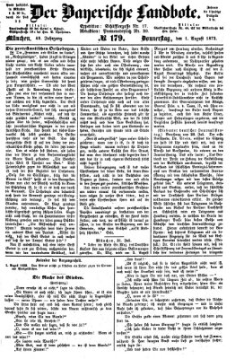 Der Bayerische Landbote Donnerstag 1. August 1872