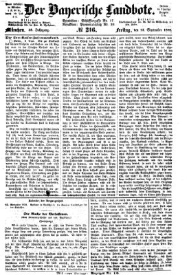 Der Bayerische Landbote Freitag 13. September 1872