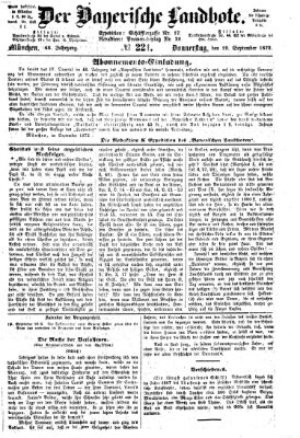 Der Bayerische Landbote Donnerstag 19. September 1872