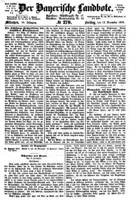 Der Bayerische Landbote Freitag 15. November 1872