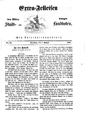 Extra-Felleisen (Würzburger Stadt- und Landbote) Dienstag 1. August 1871