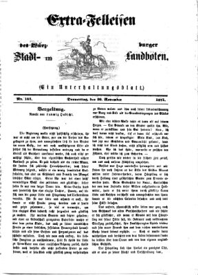 Extra-Felleisen (Würzburger Stadt- und Landbote) Donnerstag 30. November 1871