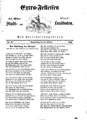 Extra-Felleisen (Würzburger Stadt- und Landbote) Donnerstag 15. Februar 1872