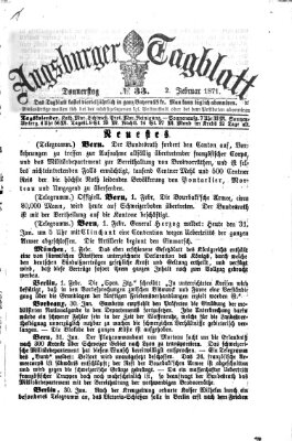 Augsburger Tagblatt Donnerstag 2. Februar 1871
