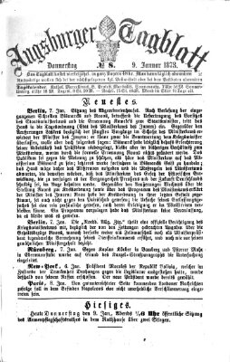 Augsburger Tagblatt Donnerstag 9. Januar 1873