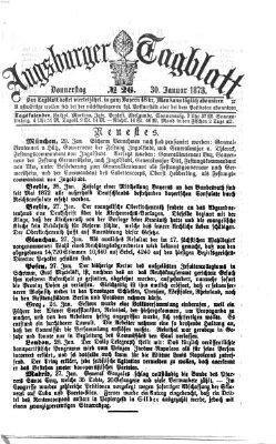 Augsburger Tagblatt Donnerstag 30. Januar 1873