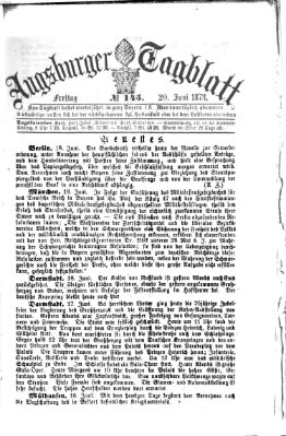 Augsburger Tagblatt Freitag 20. Juni 1873