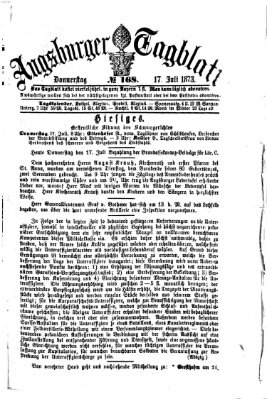 Augsburger Tagblatt Donnerstag 17. Juli 1873
