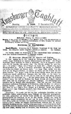 Augsburger Tagblatt Sonntag 2. November 1873