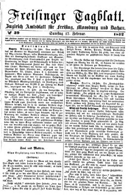 Freisinger Tagblatt (Freisinger Wochenblatt) Samstag 17. Februar 1872