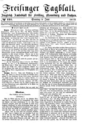 Freisinger Tagblatt (Freisinger Wochenblatt) Sonntag 9. Juni 1872