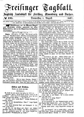 Freisinger Tagblatt (Freisinger Wochenblatt) Donnerstag 1. August 1872