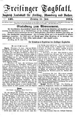 Freisinger Tagblatt (Freisinger Wochenblatt) Sonntag 22. Juni 1873