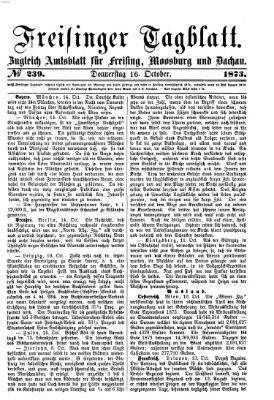 Freisinger Tagblatt (Freisinger Wochenblatt) Donnerstag 16. Oktober 1873