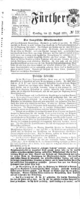 Fürther Tagblatt Samstag 12. August 1871