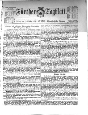 Fürther Tagblatt Freitag 18. Oktober 1872
