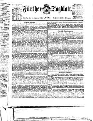 Fürther Tagblatt Samstag 11. Januar 1873