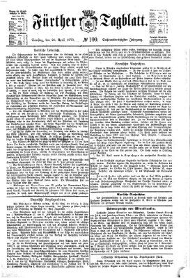 Fürther Tagblatt Samstag 26. April 1873