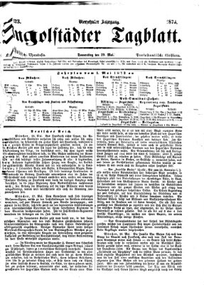 Ingolstädter Tagblatt Donnerstag 29. Mai 1873