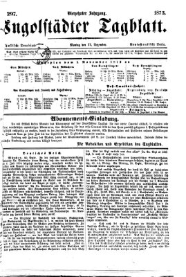 Ingolstädter Tagblatt Montag 22. Dezember 1873