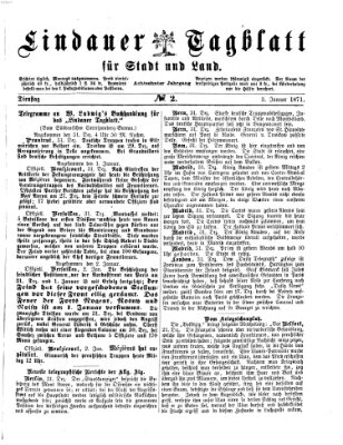 Lindauer Tagblatt für Stadt und Land Dienstag 3. Januar 1871