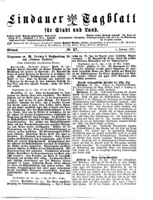 Lindauer Tagblatt für Stadt und Land Mittwoch 1. Februar 1871