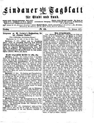Lindauer Tagblatt für Stadt und Land Dienstag 21. Februar 1871