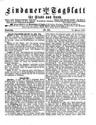 Lindauer Tagblatt für Stadt und Land Donnerstag 22. Februar 1872