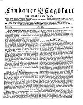 Lindauer Tagblatt für Stadt und Land Donnerstag 11. April 1872