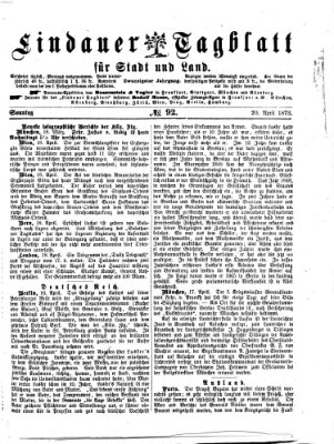 Lindauer Tagblatt für Stadt und Land Sonntag 20. April 1873