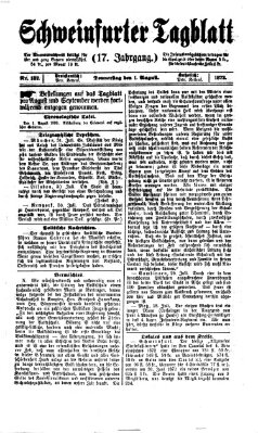 Schweinfurter Tagblatt Donnerstag 1. August 1872