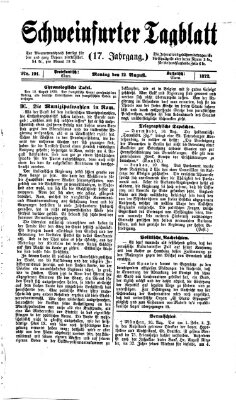 Schweinfurter Tagblatt Montag 12. August 1872