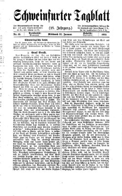 Schweinfurter Tagblatt Mittwoch 22. Januar 1873
