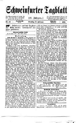 Schweinfurter Tagblatt Dienstag 25. Februar 1873