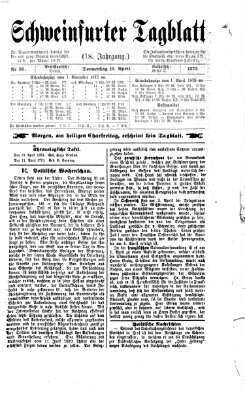 Schweinfurter Tagblatt Donnerstag 10. April 1873