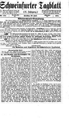 Schweinfurter Tagblatt Samstag 28. Juni 1873