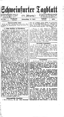 Schweinfurter Tagblatt Donnerstag 24. Juli 1873