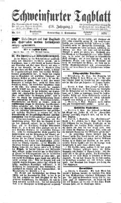 Schweinfurter Tagblatt Donnerstag 11. September 1873