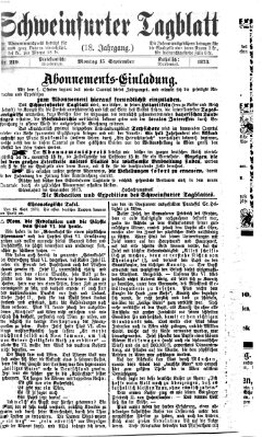 Schweinfurter Tagblatt Montag 15. September 1873